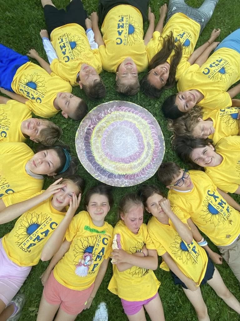 Kids around a bonfire